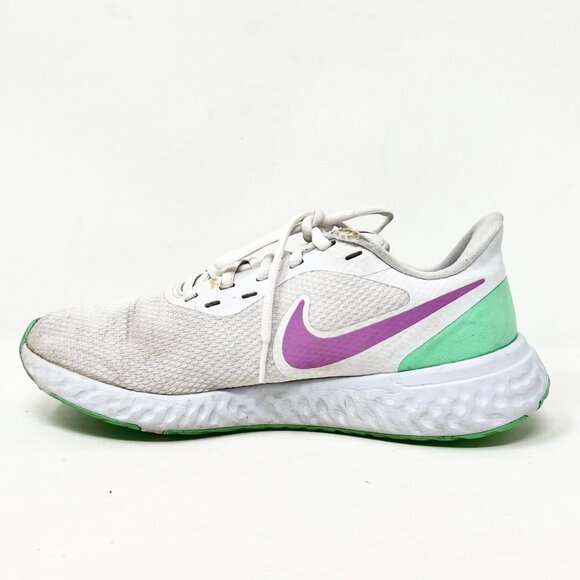 Nike Revolution 5 Womens Running Shoe White Pink Green BQ3207-111 Size 8 - Picture 5 of 16